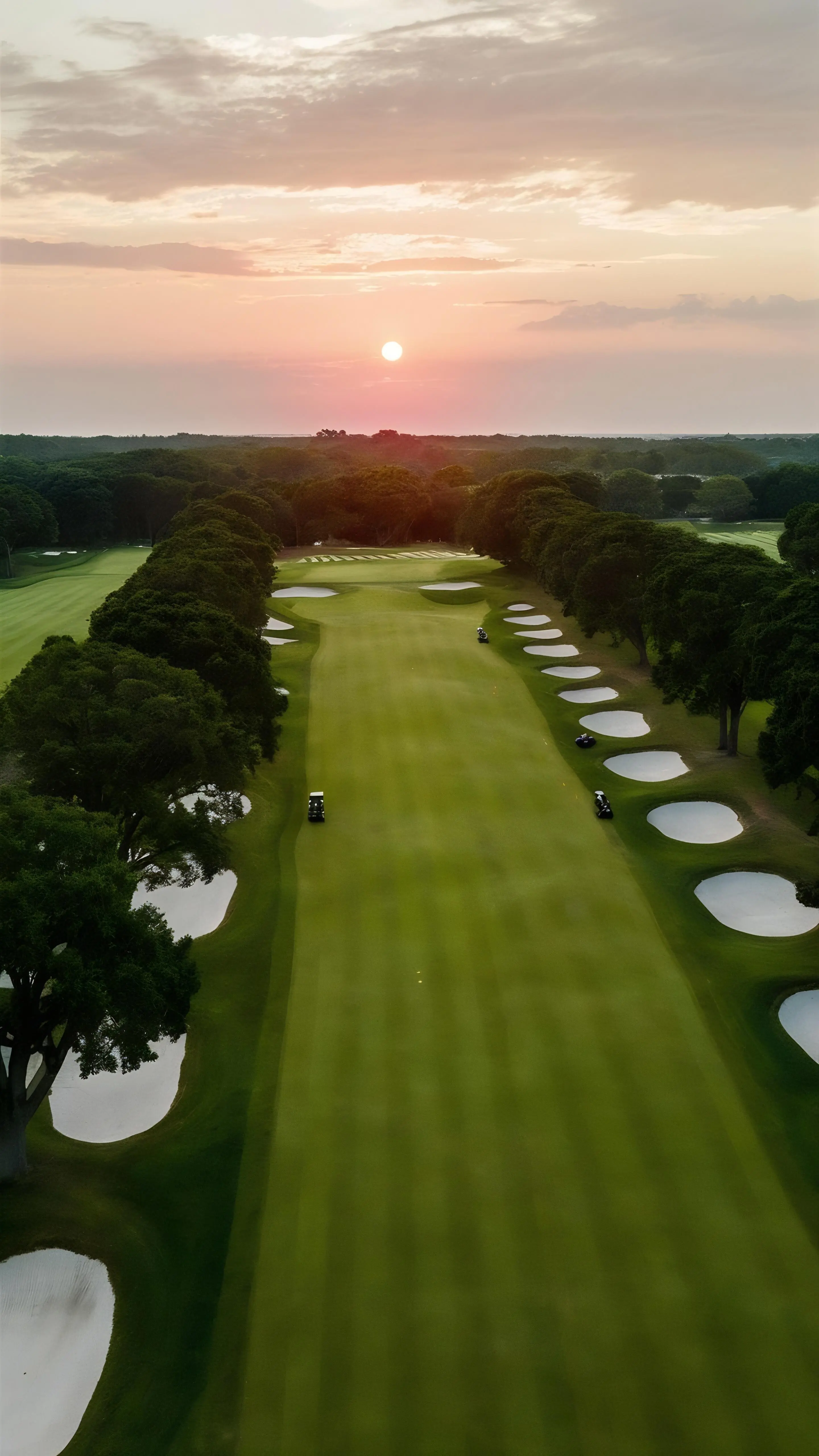 High-angle view of a golf field