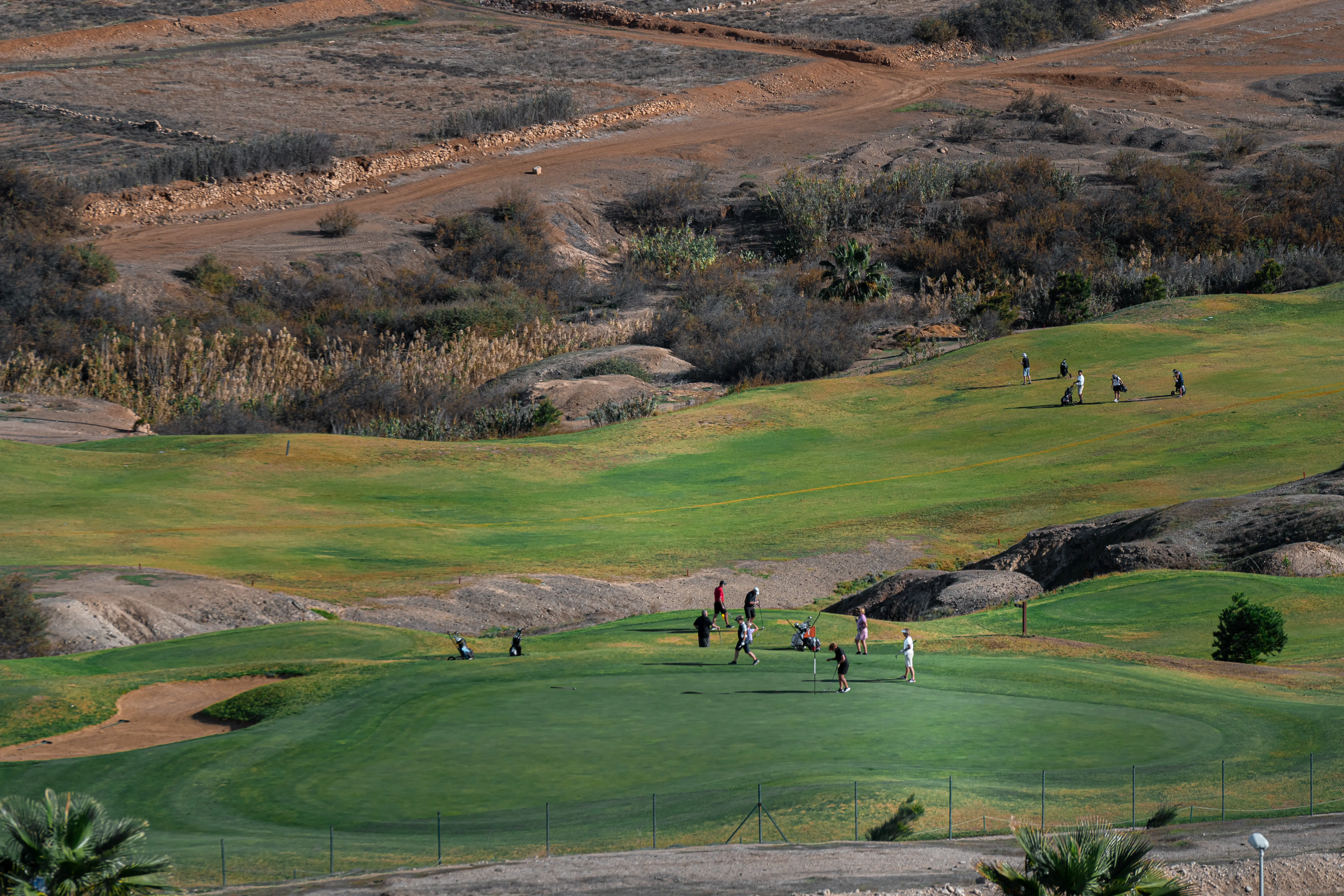 Bird’s-eye view of people on a landscape
